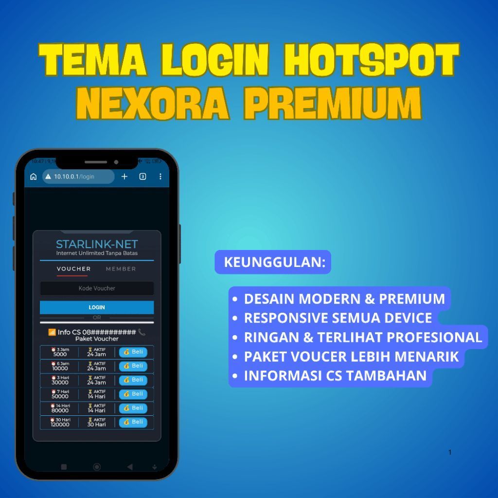 Tema Login Hotspot Nexora Premium - jasa setting mikrotik