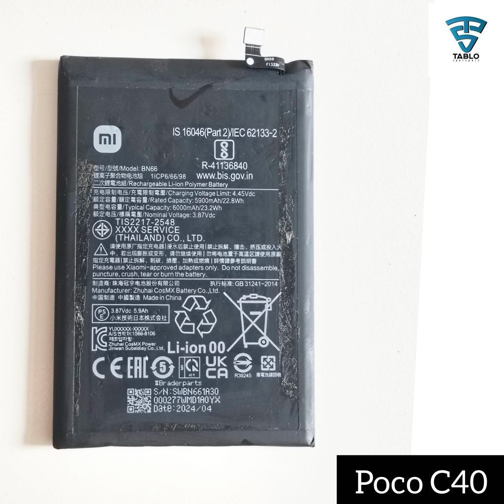 Baterai Poco C40 BN66 KW Second