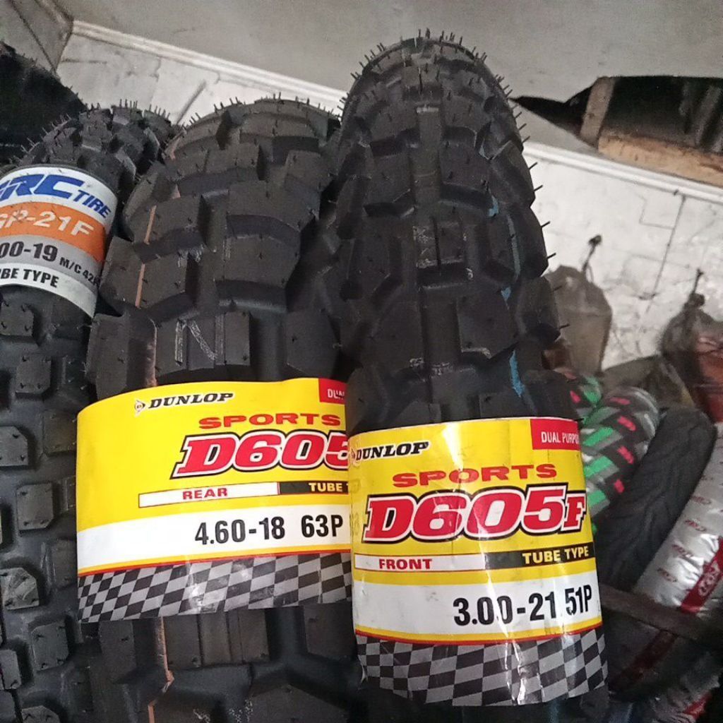 ban Dunlop d605 semi cross ring 18/21 ukuran 460/18 dan 300/21