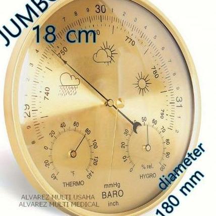 Barometer 18 Cm, Termometer, Hygrometer 3 In 1 Analog/Barometer Ruangan / Barometer Atsmosfer