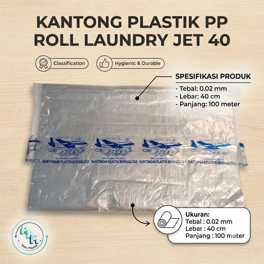 Plastik laundry PP Roll Merk Jet ukuran 40