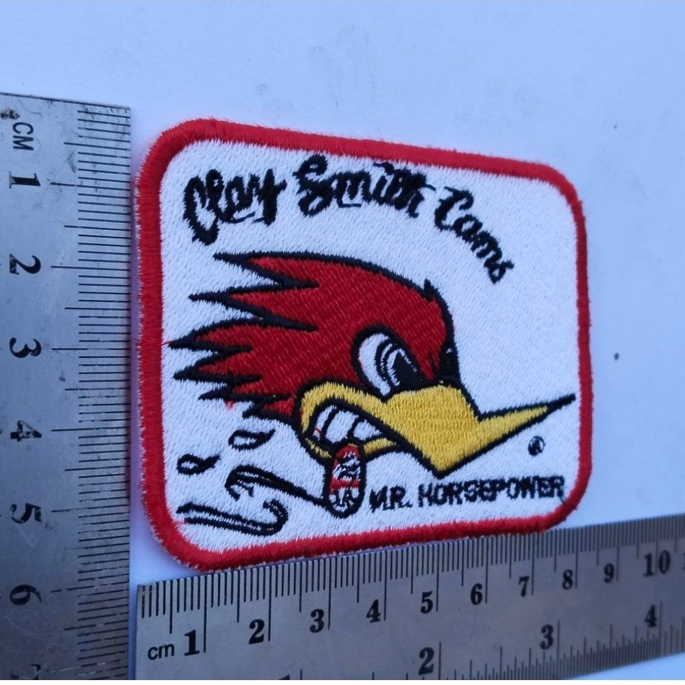 Bordir Clay Smith Cams Kepala Burung Merah Logo Klasik Motor