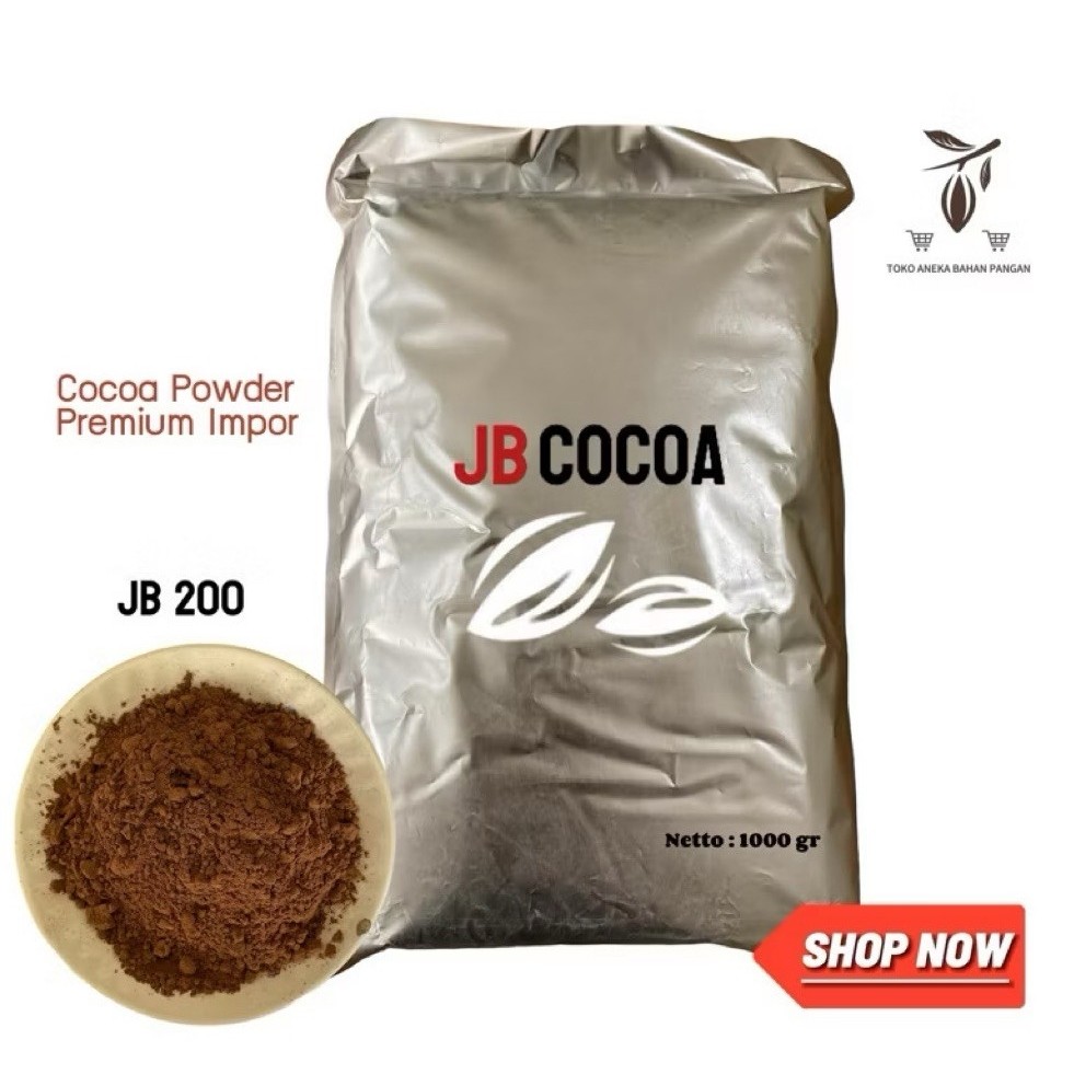 Cokelat Bubuk JB COCOA POWDER JB 200 100 gr Kemasan Alu Pure 100% Cokelat Bubuk Asli