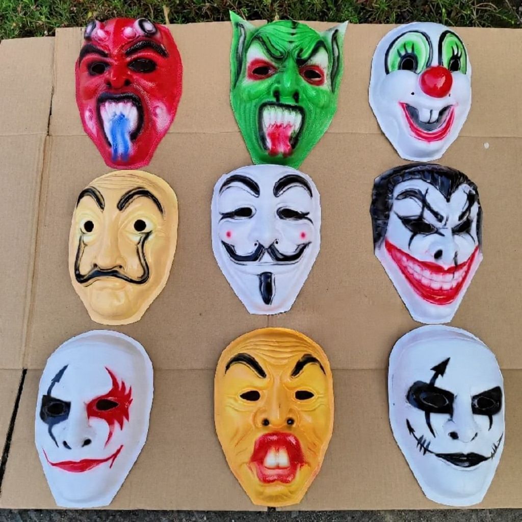 TOPENG HANTU IBLIS SERAM UNIK KEDOK MENYON JOKER ANONYMOUS
