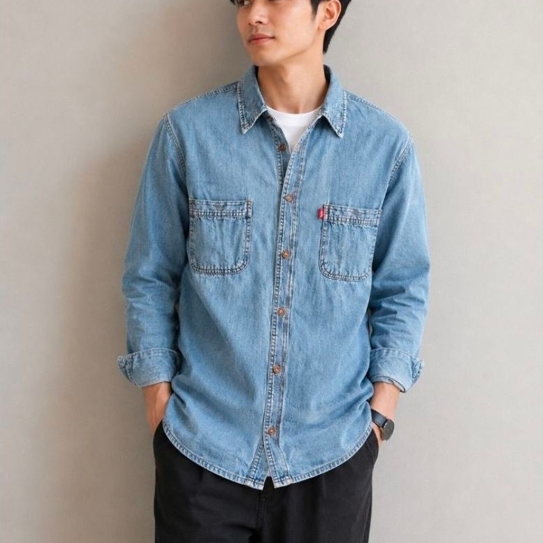 AMP - E-PURE BLUE JEANS KEMEJA (AMP016)