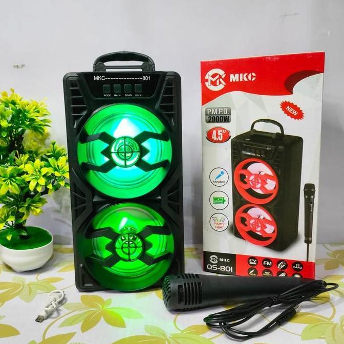 FARMUKE Speaker Bluetooth Full Bass Speaker Bluetooth Tipe Y801 Free Mic Kabel Speaker Wireless