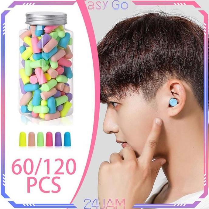 TSP Isi 120pcs Earplug Anti Bising Ear Plug Tidur Earplug Foam Noise Reduction Sleeping Earplug Penu
