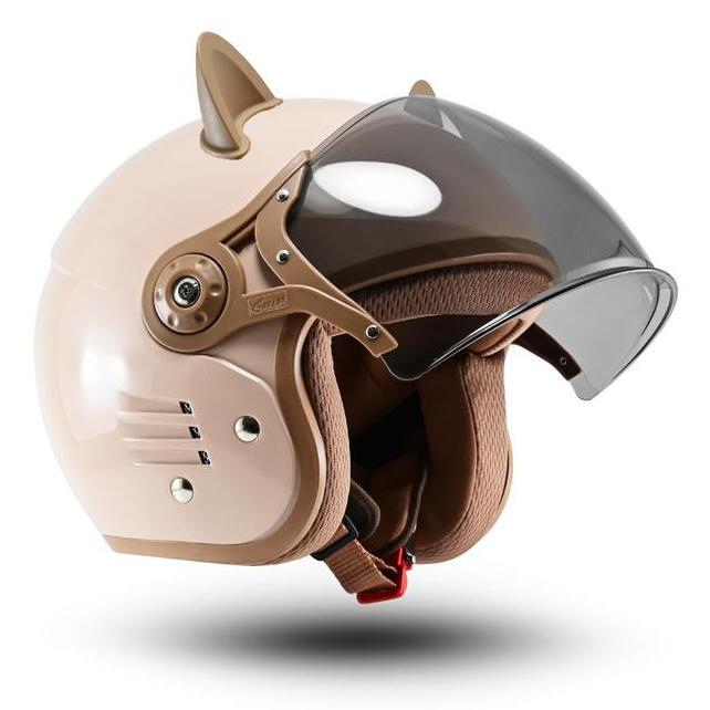 Helm Bipplast Bogo Retro Fantasy V2 Full Face Keren Dengan Kuping Kucing Lucu Sni