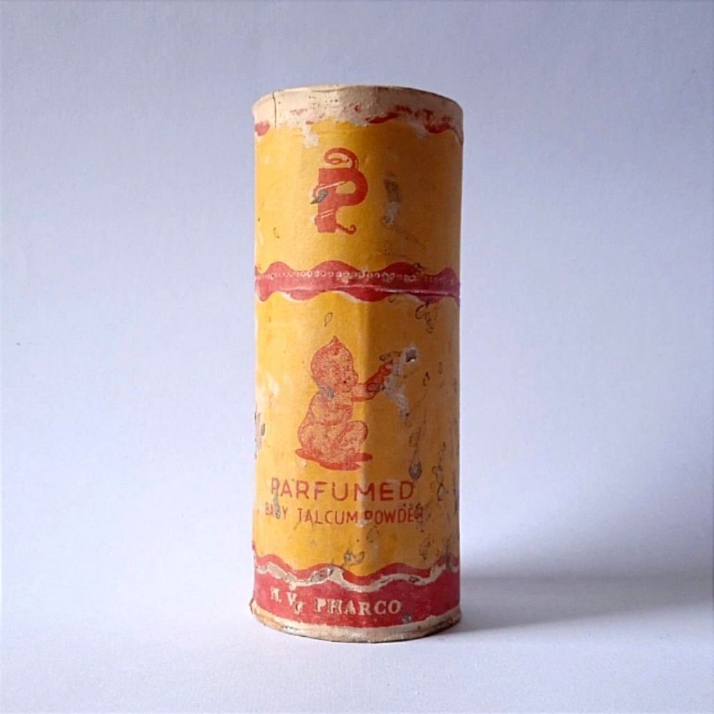 Antik Vintage Bedak Lama N.V. Pharco Box Kertas Ejaan Lama NOS Segel Isi Tua Layak Koleksi