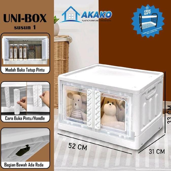 AKAKO - LEMARI PAKAIAN PLASTIK UNI BOX BEAUTY STORAGE BOX CABINET PENYIMPANAN SERBAGUNA