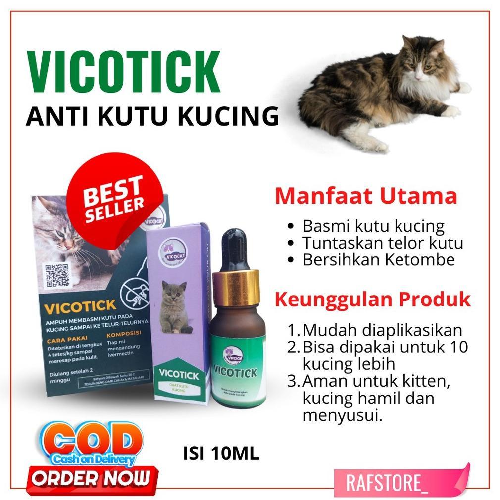 VICOTICK Obat Kutu Kucing Ampuh dan Telur Kutu - obat anti kutu kucing aman untuk kucing hamil dan k