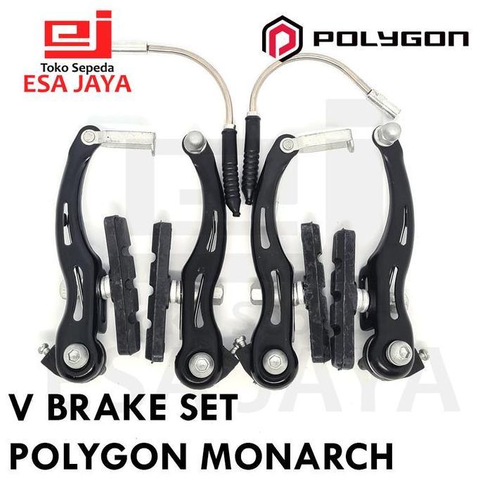 Rem V Brake Set Polygon Depan Belakang V-Brake Sepeda MTB Anak Lipat Outdoor