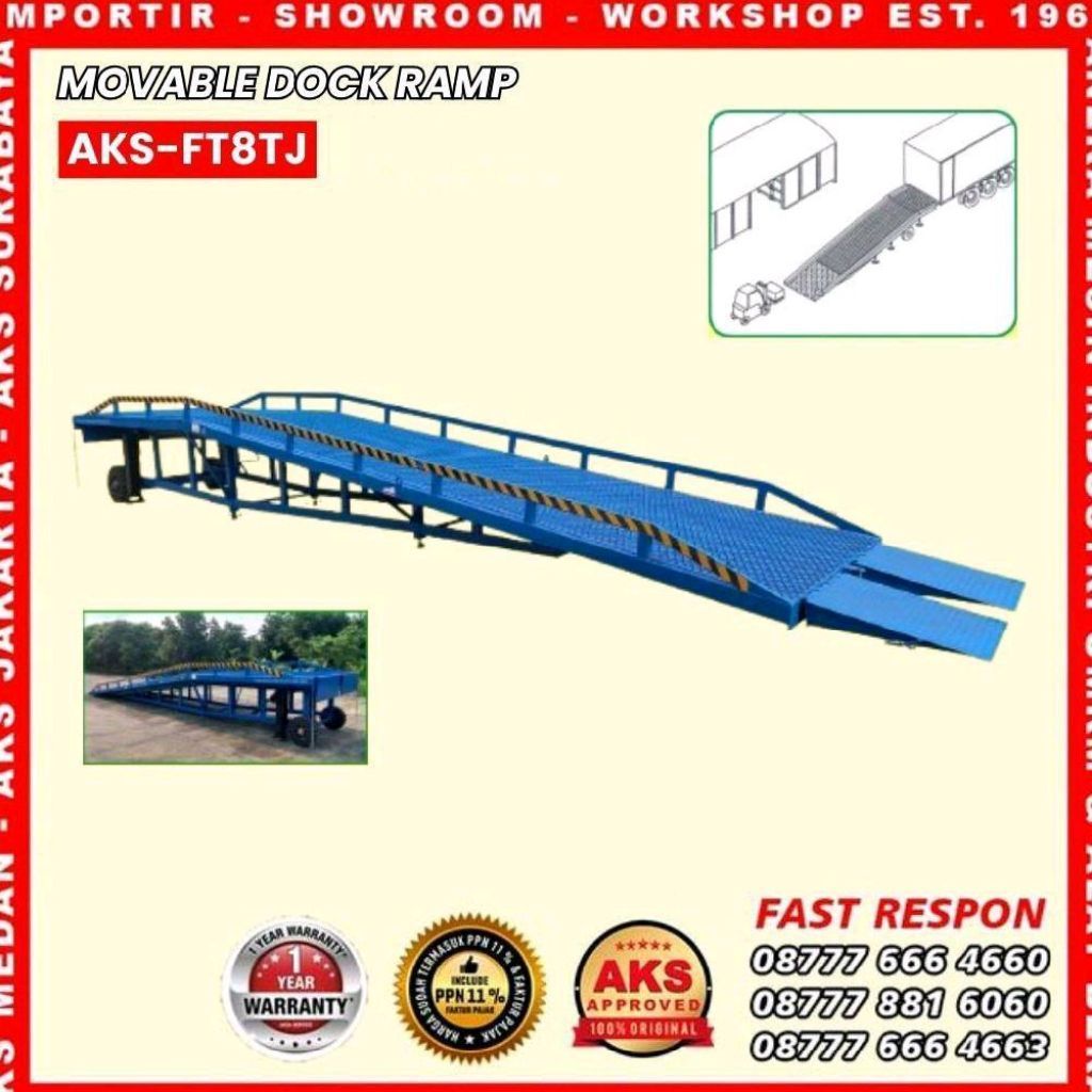 Mobile Ramp Loading Unloading / Dermaga Bongkar Muat Portable Loading Dock Ramp Leveler Hydraulic Fo