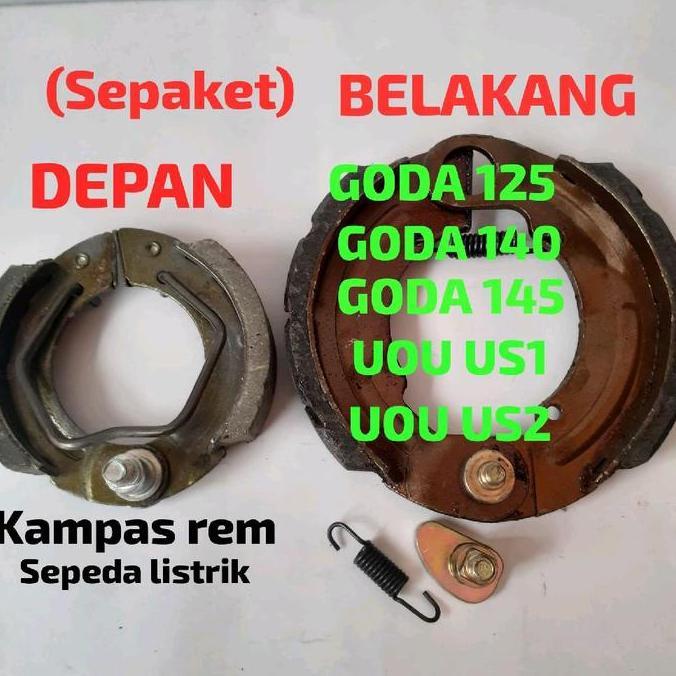 Promo KAMPAS REM SEPEDA LISTRIK DEPAN DAN BELAKANG GODA 125,GODA 140,GODA,145,UOU US 1,UOU 2 HARGA S
