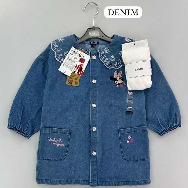 Set Dress Denim & Legging tutup kaki Minnie Bordir - Kiabi