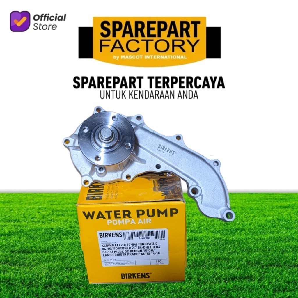 Water Pump (Pompa Air Radiator) Kijang Efi 2.0 1997-2004, Innova Bensin 2.0 2004-2015, Fortuner Bens