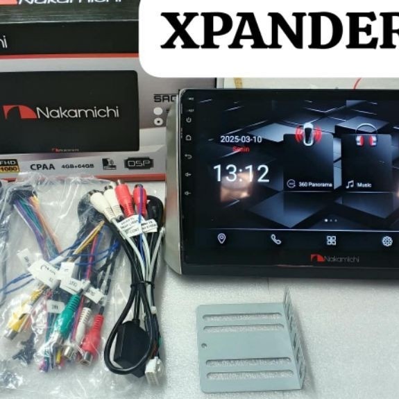 Head unit ANDROID 10in NAKAMICHI khusus XPANDER lengkap kamera 360
