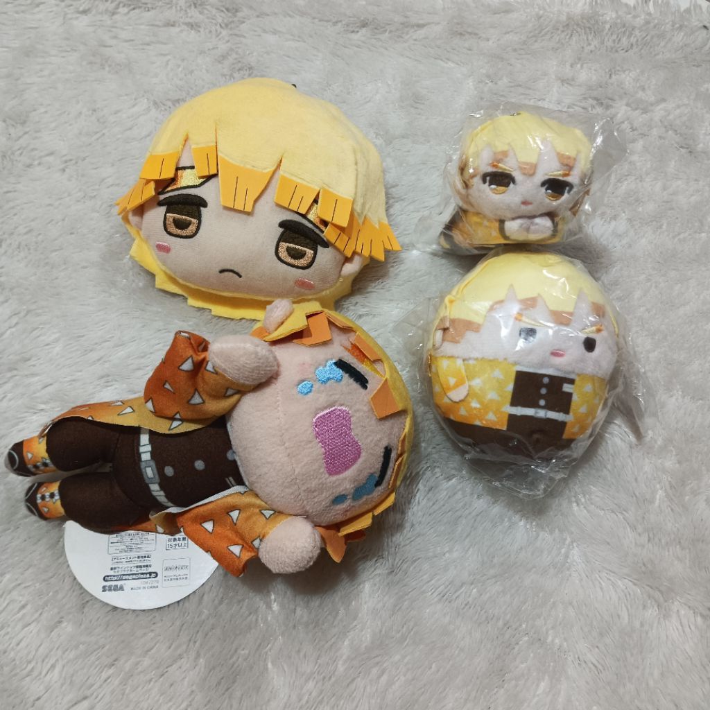 [READY] Demon Slayer Zenitsu Agatsuma Plush Keychain Stuffed Mascot Fuwakororin Nesoberi Hugchara Fa
