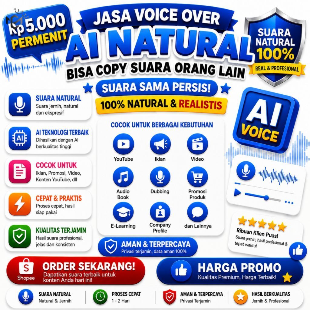 Jasa Voice Over AI Natural dan Realistis / Jasa Voice Over