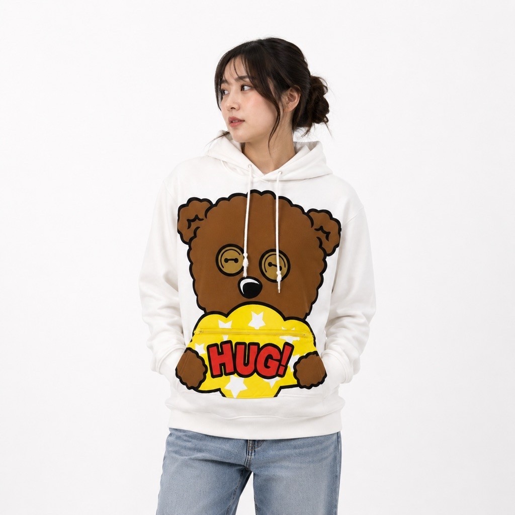Hoodie Big Logo Despicable Me Minion Universal Studios Japan Illumination White Cartoon HUG Original