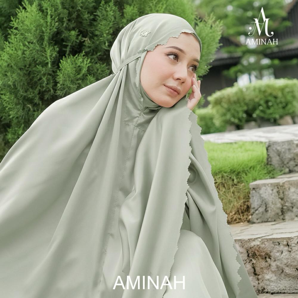 BIG SALE AMINAH - Mukena Dewasa Silky Traveling Daily Aminah Lasercut