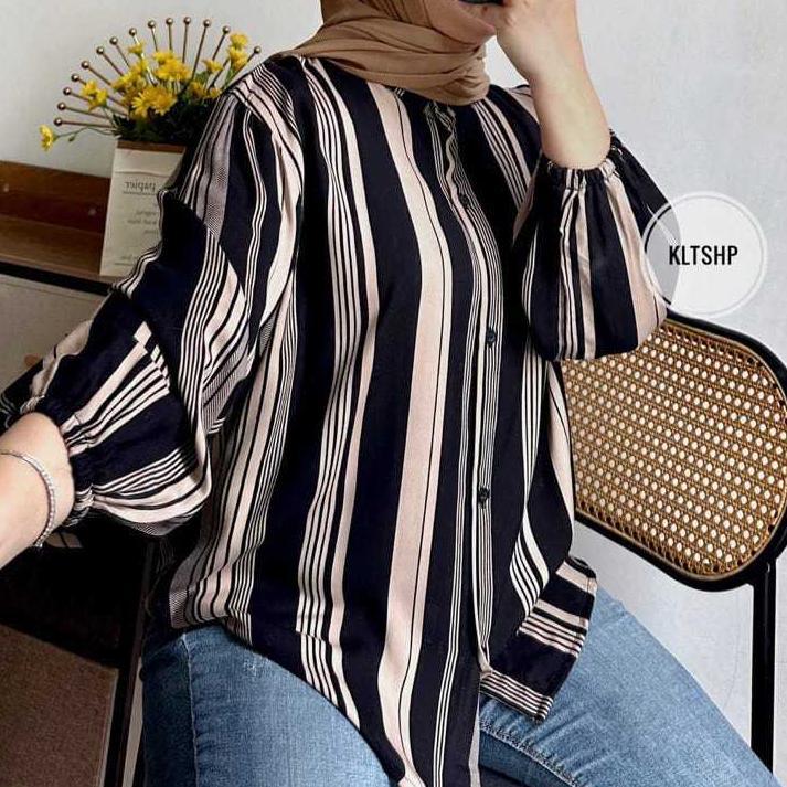 Free Ongkir Ootd Kemeja Rayon Motif Kekinian - Kemeja Kancing Aktif - Kemeja Rayon Motif - Kemeja Ca