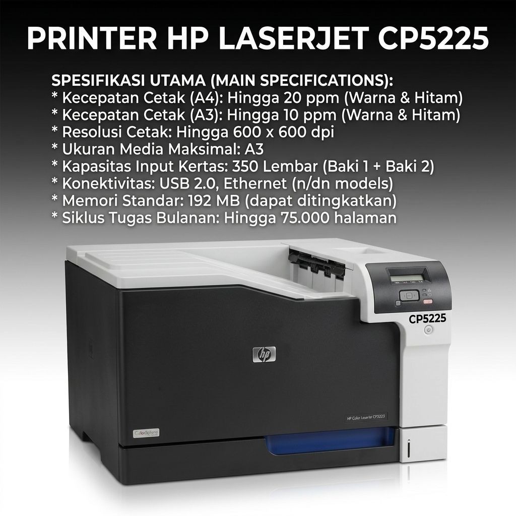 Printer Laser A3 HP Color LaserJet CP5225