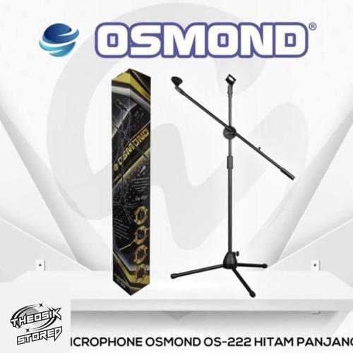 STAND MIC TIANG MIC PANJANG OSMOND OS-222 OS222 HITAM STANDING MICROPHONE