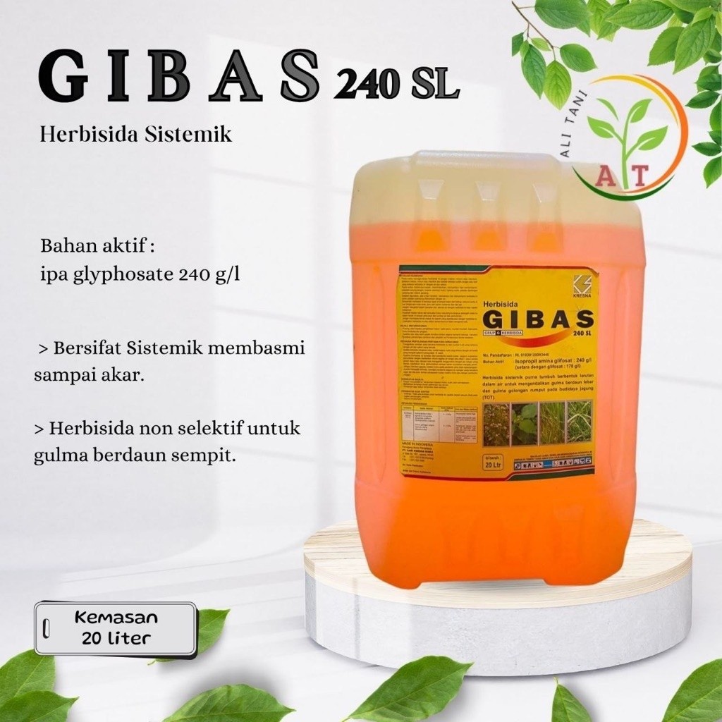 (20 L) GIBAS 240 SL Herbisida Sistemik Racun Rumput Kresna Pembasmi Sampai Akar