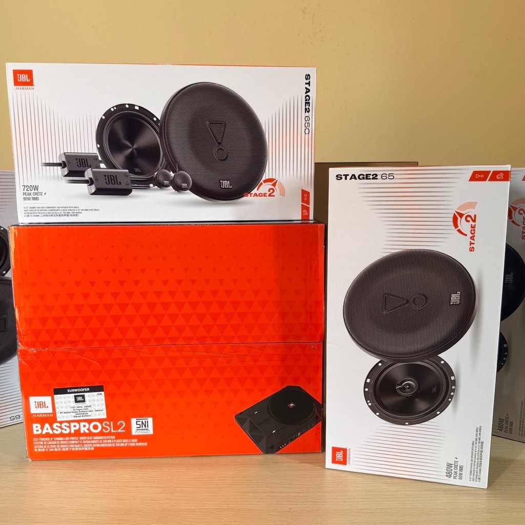 PAKET JBL AUDIO MOBIL PAKET 3 IN 1 JBL ( SUB KOLONG JBL BASS PRO SL2 + SPLIT JBL STAGE2 65C + COAXIA