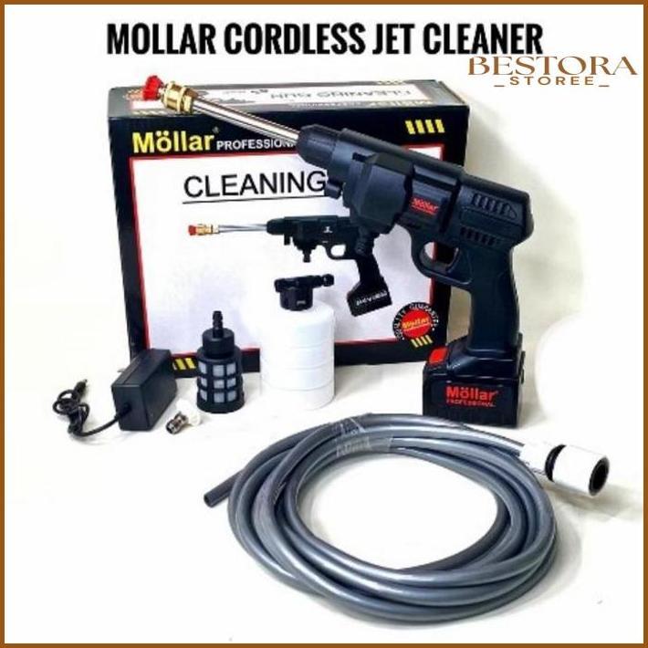 MESIN JET CLEANER CORDLESS BATERAI MOLLAR CD HPW 24V ALAT CUCI MOBIL MOTOR AC STEAM PRESSURE WASHER 