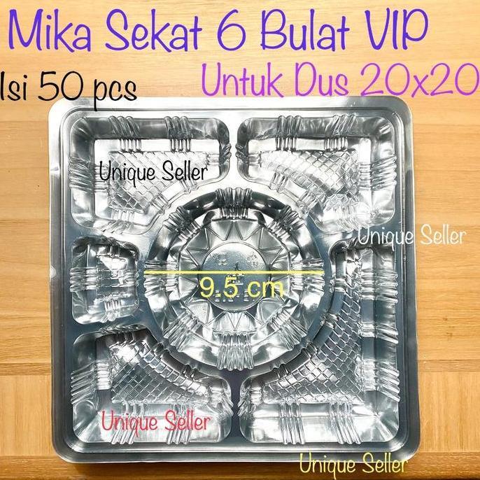 (Good) 1 Dus Mika Sekat 6 Bulat Uk 20 cm VIP isi 1.500 pcs untuk Dus Nasi 20x20 cm Mika Sekat 6 Kard