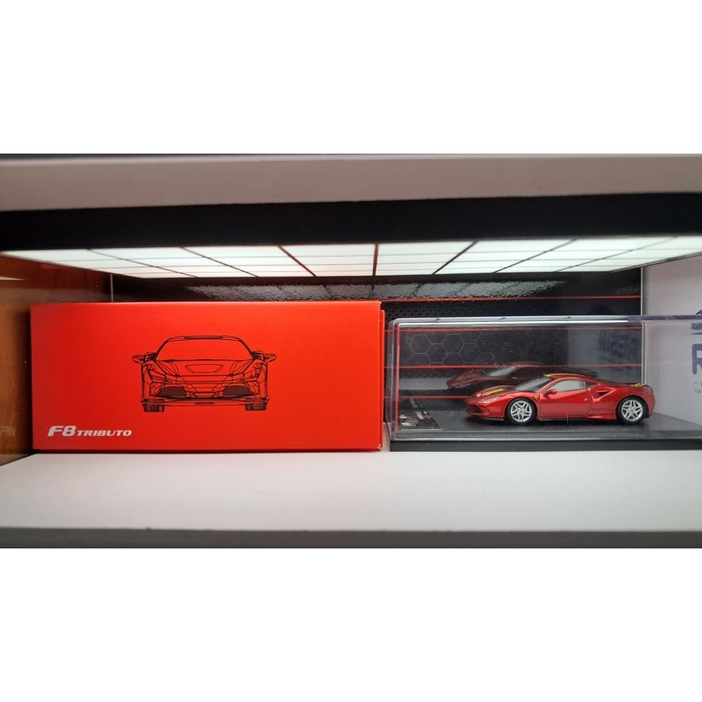 XF Model Ferrari F8 Tributo Yellow Strip unsealed mulus