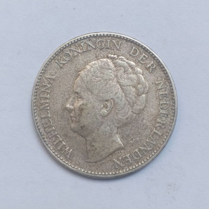 Koin Perak Wilhelmina 1 Gulden Asli Original