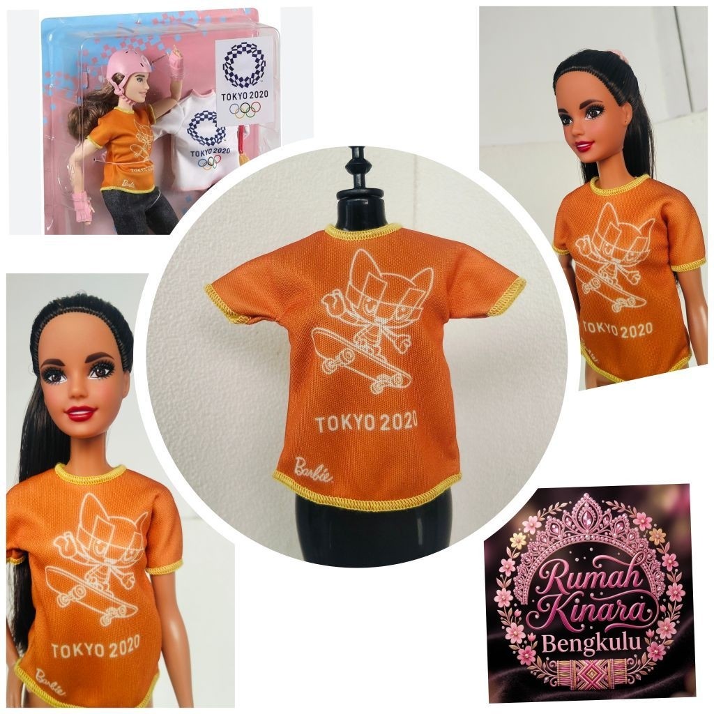 Baju Orange Barbie Doll Olimpiade Tokyo 2020 Original Mattel