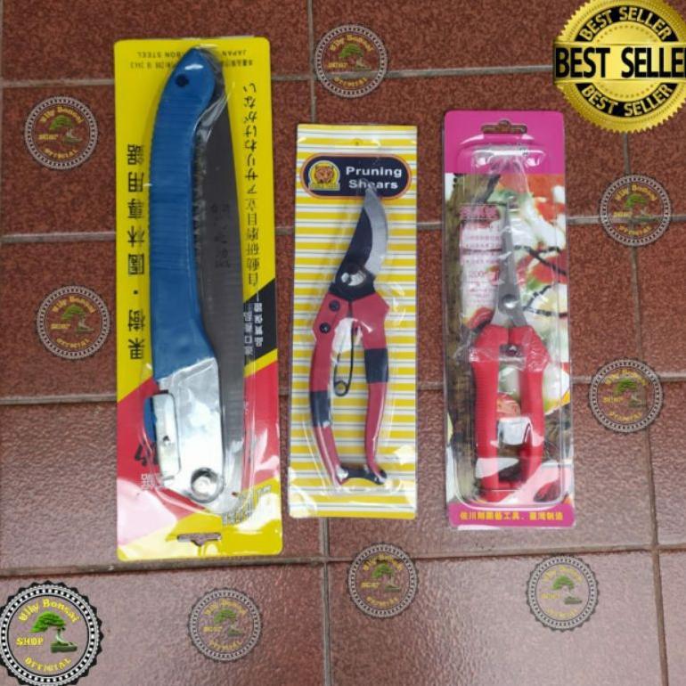 PAKET ALAT BONSAI GERGAJI GUNTING DAHAN DAN RANTING 3 SET