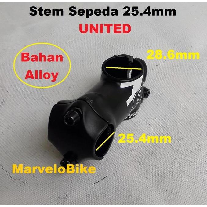 Promo Head Stem Sepeda 25.4mm Standar Merk UNITED Stem Sepeda MTB Fixie Balap UNITED Diskon