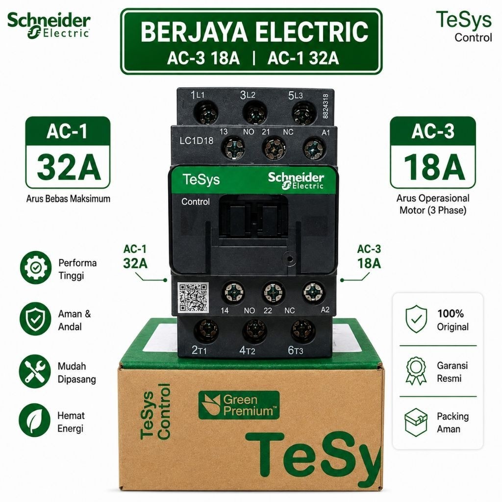 LC1D18Q7 Kontaktor Magnet Schneider 380V 32A lth 3P TeSys Original