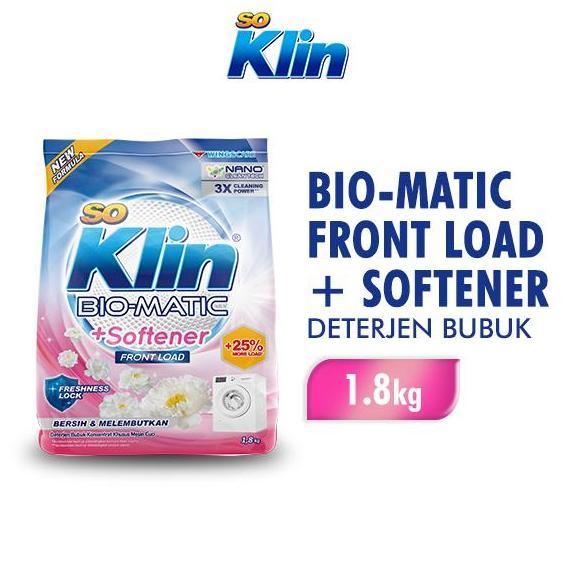 Yohin- Soklin Biomatic Detergen Bubuk Softener Bukaan Depan 1.8Kg