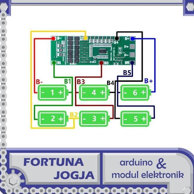Bms 6S 40A 24V Li-Ion Lithium 18650 Balanced