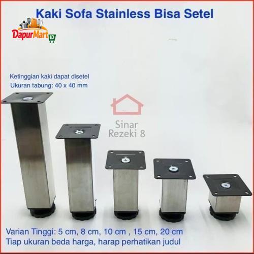 Kaki 40 x 40 mm STAINLESS Kotak Sofa Meja Lemari Kitchen Besi CUSTOM