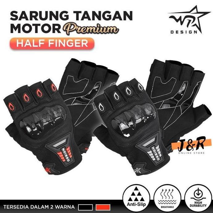 DF353 - Sarung Tangan Motor PREMIUM DESIGN Half Finger