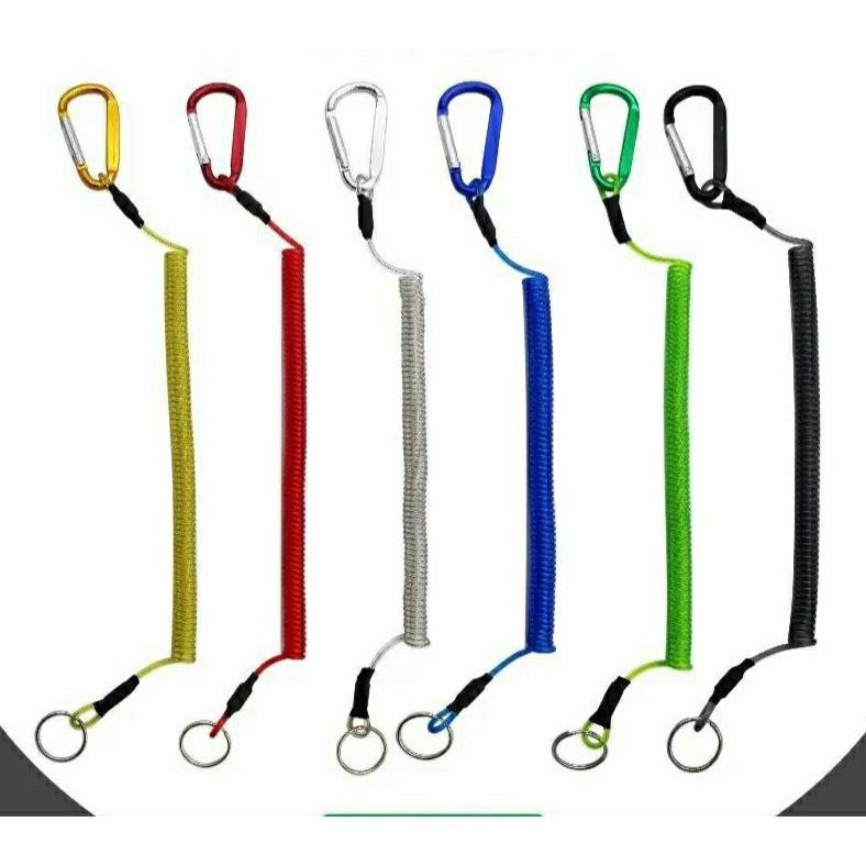 [JJ] Lanyard/Tali spiral wire sling baja lapis karet pengaman benda jatuh tali kunci rachet/kunci sc