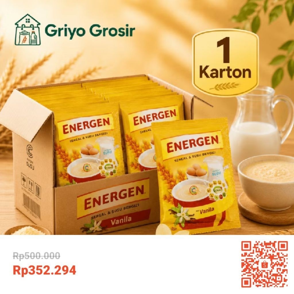 Murah# Energen VANILA 2RTG ISI 20 PCS +,Topping - Praktis, Mudah Dibawa, Nikmati Kapan Saja. Dan mud