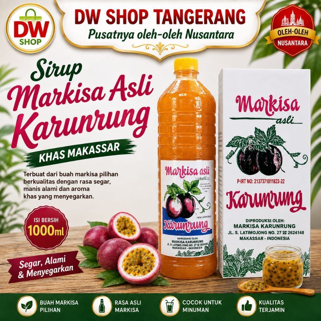 Sirup markisa karunrung Makassar 1000ml original