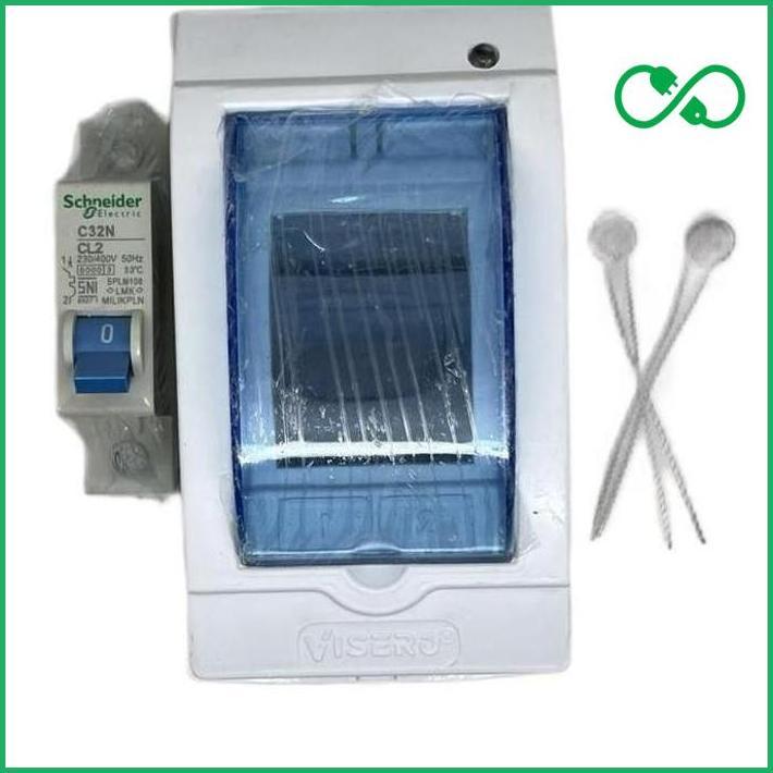 Schneider Mcb Modif Cl2-Cl4-Cl6-Cl10-Cl20-Cl25 Amper 450 Wat Bonus Bok 2 Group Segel Timah Fleksibel