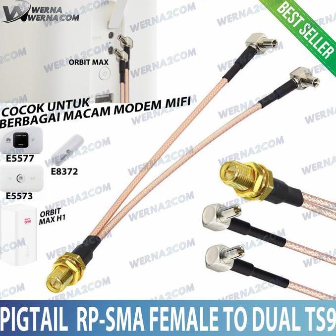 Arumkiki_varian - PIGTAIL RP SMA to TS9 support all Modem mifi Orbit Max H1 E5573 E5577