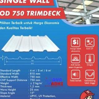 ,,,,,,,] Atap uPVC Dr. SHIELD OD750 - Single Layer Trimdeck - Atap Dingin Ekonomis