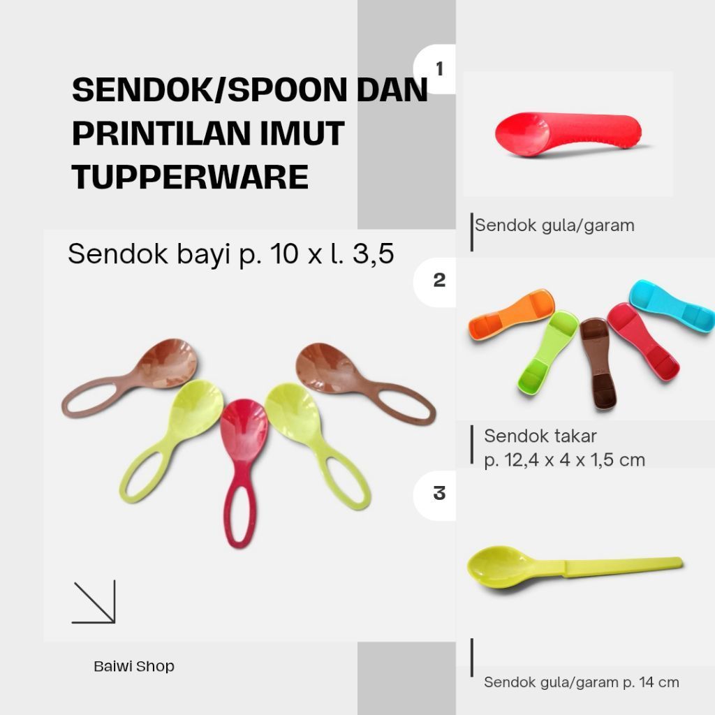 Sendok tupperware, corong, saringan