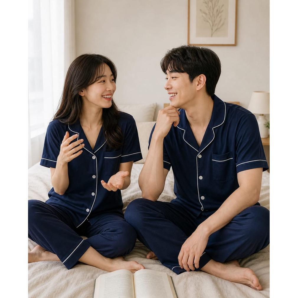 CUCI GUDANG Setelan Piyama Couple | Piyama couple cewek cowok | Piyama couple pasangan | Set Baju Ti